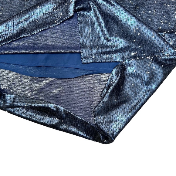 ANTHROPOLOGIE MOULINETTE SOEURS BLUE INTERSTELLAR SEQUINS SHIFT DRESS - Picture 13 of 16